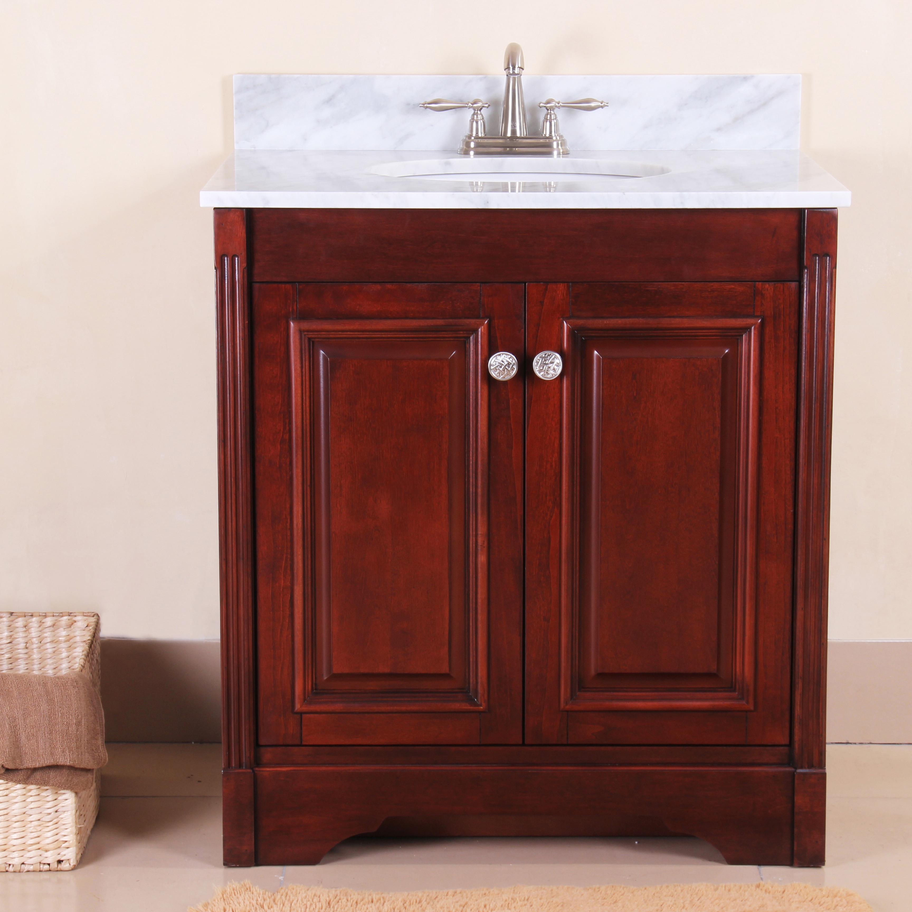 Virtu Austen 31 inch Single sink Oak Vanity Set Cherry Size Single Vanities