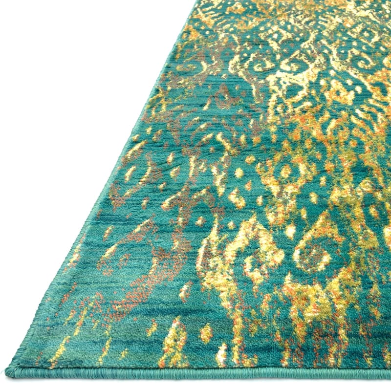 Alexander Home Lagoon Modern Damask Ikat Area Rug