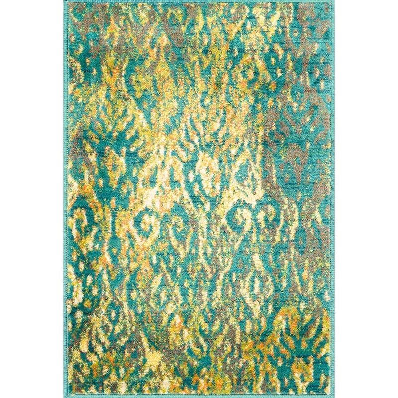 Alexander Home Lagoon Modern Damask Ikat Area Rug