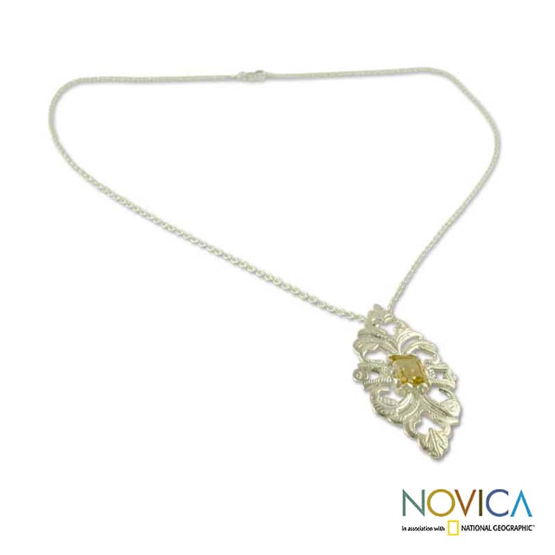 Handmade Sterling Silver 'Sunshine' Citrine Necklace (India)
