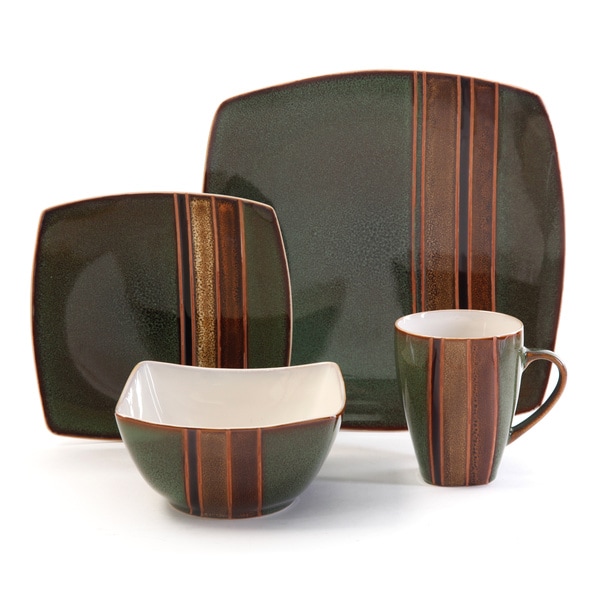 Gibson Elite Regent Classic Green 16 piece Dinnerware Set Gibson Elite Casual Dinnerware