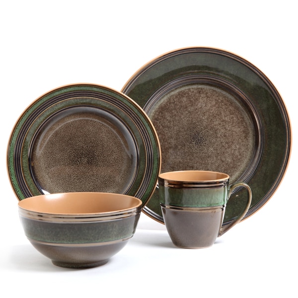 Shop Gibson Elite Marmara Park 16piece Brown Dinnerware Set Free