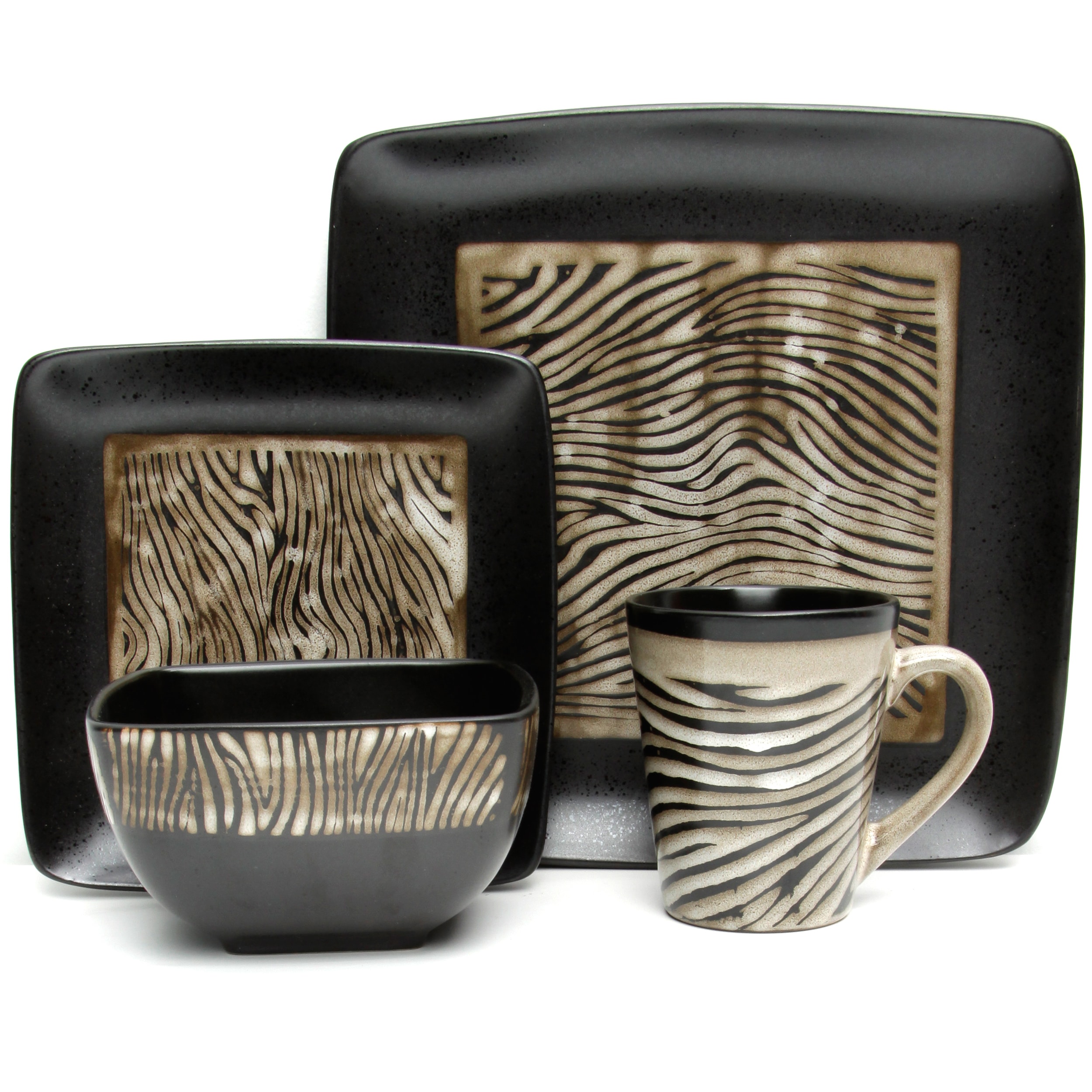 Gibson Elite Mountain Zebra 16piece Dinnerware Set Free Shipping Today 15275275