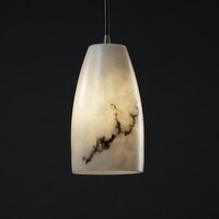 Justice Design Group Lumenaria Faux Alabaster Resin Hourgl Justice Design Group Antique Br 1 Light Small Pendant Tall Tapered Cylinder Shade