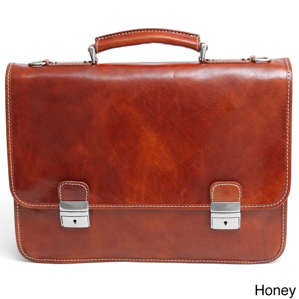 Shop Alberto Bellucci Firenze Double Compartment Italian Leather