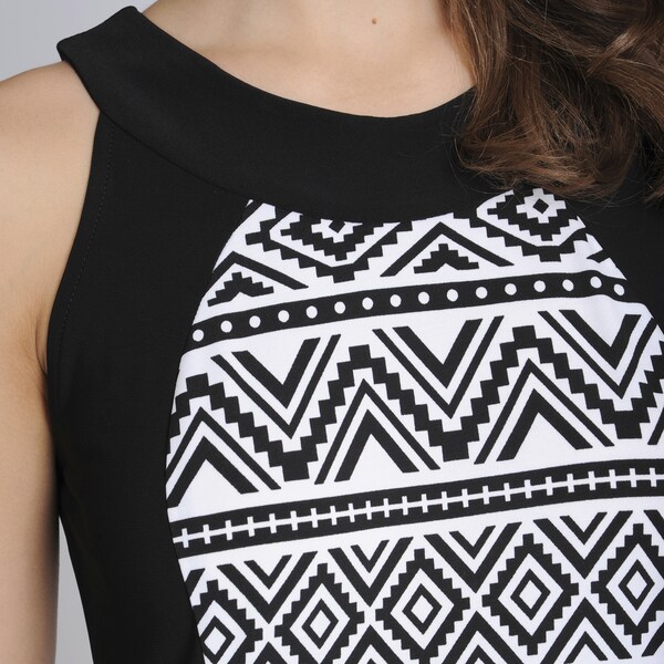 black and white aztec dress