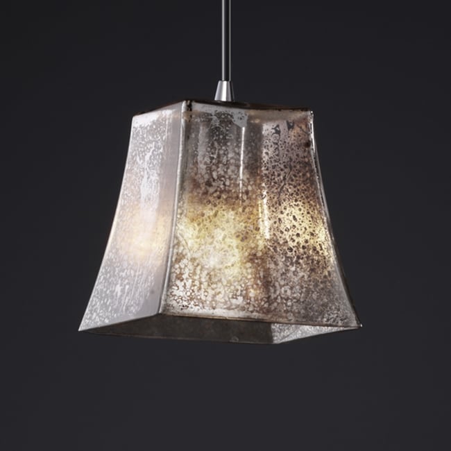 Polished Chrome 1 light Square Flared Mini Pendant