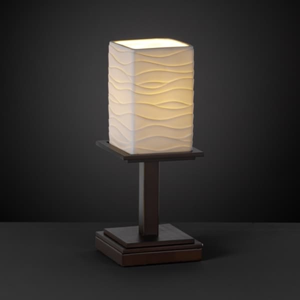 Dark Bronze 1 light Flat Rim Square Table Lamp Table Lamps
