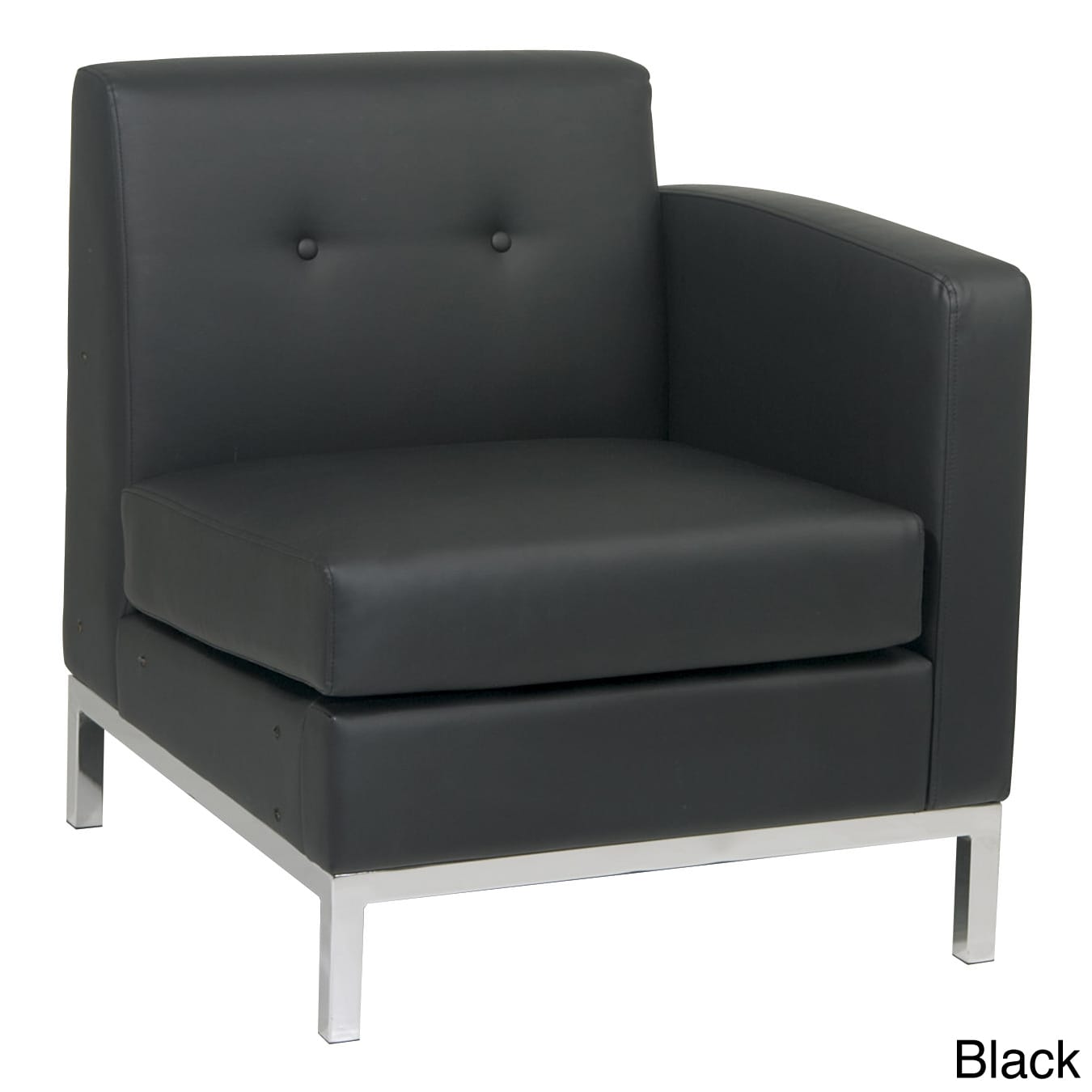 Wall St. Faux Leather And Chrome Right arm Chair