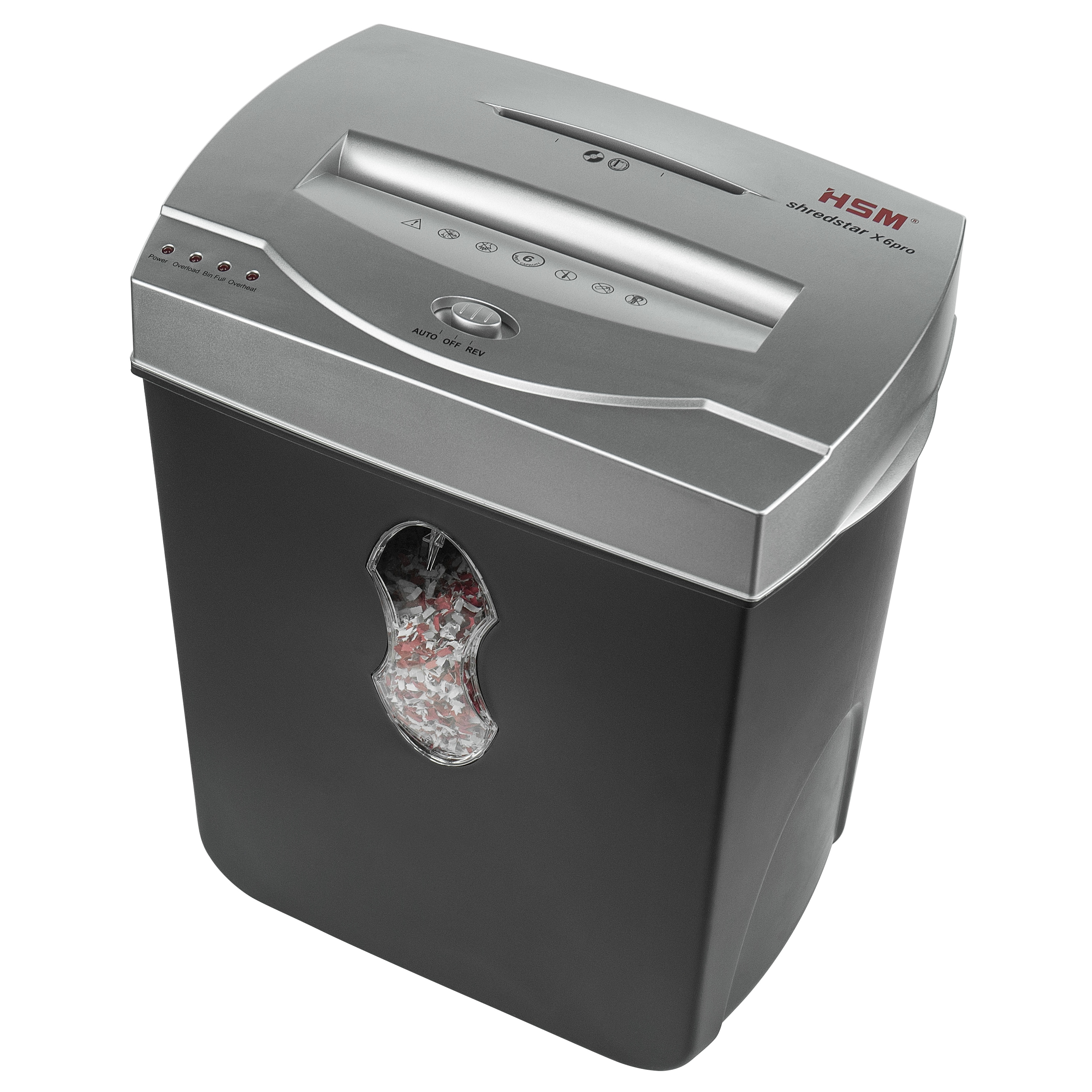 Hsm Shredstar X6pro Micro cut 6 sheet 5.5 gallon Shredder (Black/silverMaterials Metal, plasticBasket capacity 5.5 gallons )