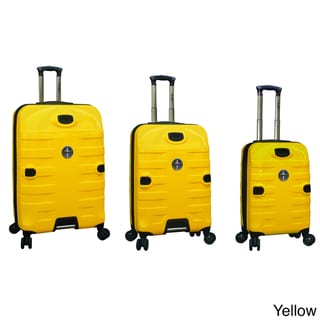 Traveler's Club Ford Mustang Series 3 piece Super Durable Polycarbonate Spinner Luggage Set Traveler's Club Luggage Three piece Sets