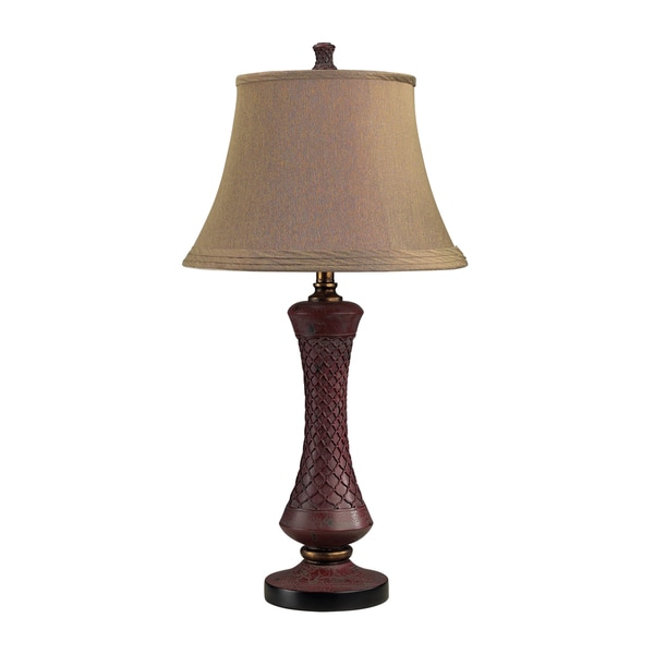 Dimond Lighting 1 light Toledo Distressed Red Finish Table Lamp Dimond Lighting Table Lamps