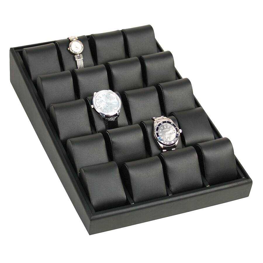 Black Watch Box Angled Display Case for 20 Watches