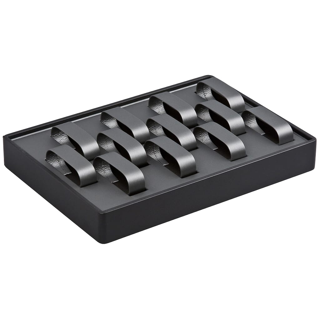 Caddy Bay Collection Gunmetal Grey 12-Watch Stackable Display Tray