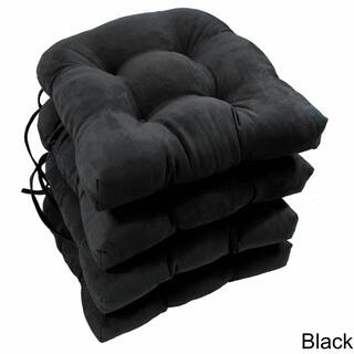Black Chair Cushions Pads Online At Our Best Blazing Needles 16 Inch U Shaped Microsuede Chair Cushion Set Of 4