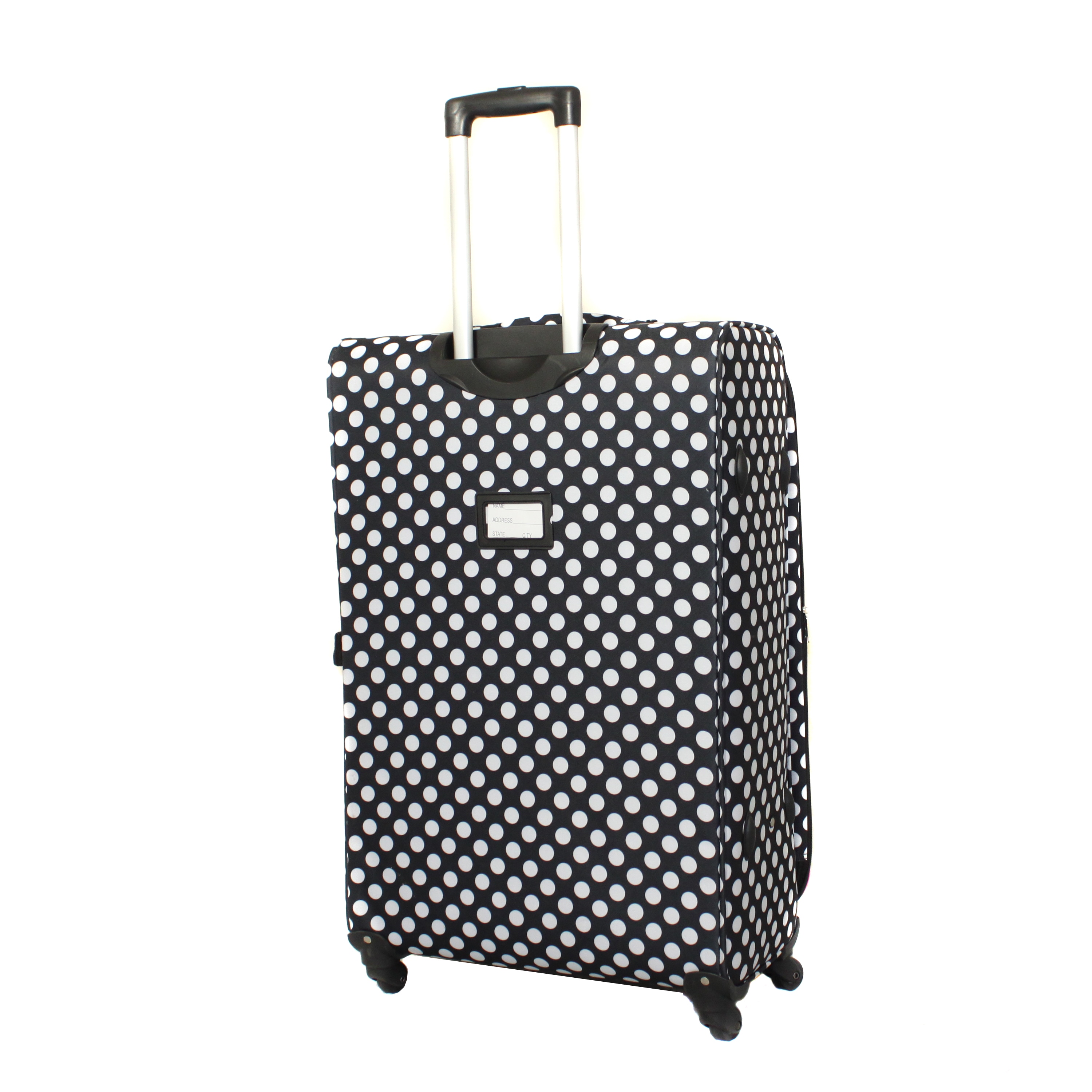 World Traveler Polka Dot Delight 3 piece Expandable Lightweight Spinner Luggage Set