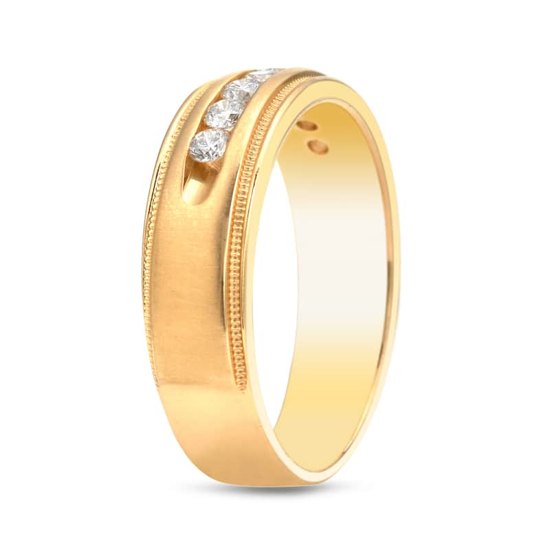 Auriya Men's 14k Gold 1/2ct TDW Channel-Set Diamond Wedding Ring