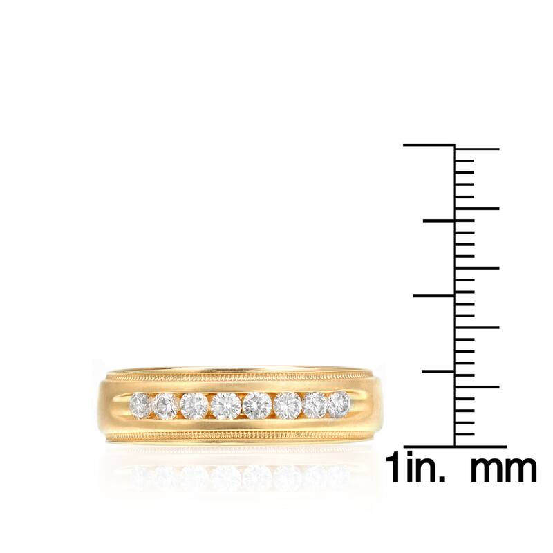 Auriya Men's 14k Gold 1/2ct TDW Channel-Set Diamond Wedding Ring