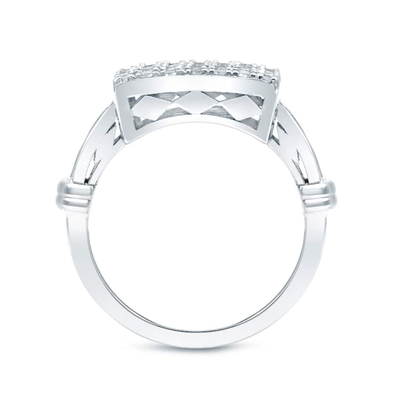 Auriya 1ctw Modern Square Pave Diamond Ring 14k Gold