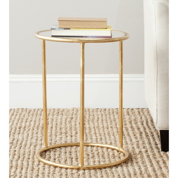 Shop Safavieh Treasures Shay Gold/ Mirror Top Accent Table On Sale