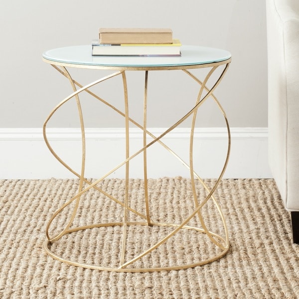 Shop Safavieh Treasures Cagney Gold/ White Top Accent Table - Free ...