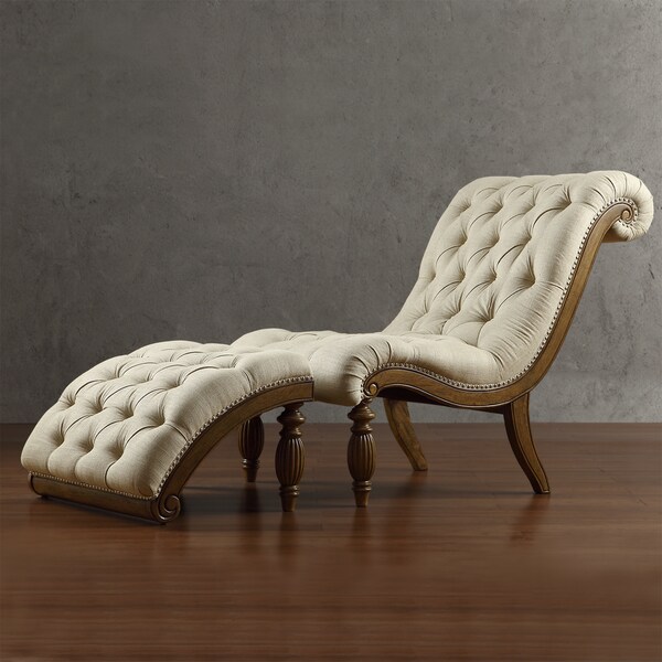 bellagio classic tufted chaise lounge with ottoman