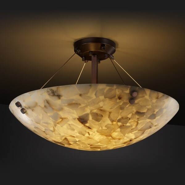 Justice Design Group Alabaster Rocks Finials 3 Light Dark Bronze Round Bowl Semi Flush Justice Design Group Alabaster Rocks Finials 3 Light Dark Bronze Round Bowl Semi Flush