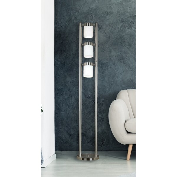 Stelck 66" 3-Light Floor Lamp - Brushed Steel