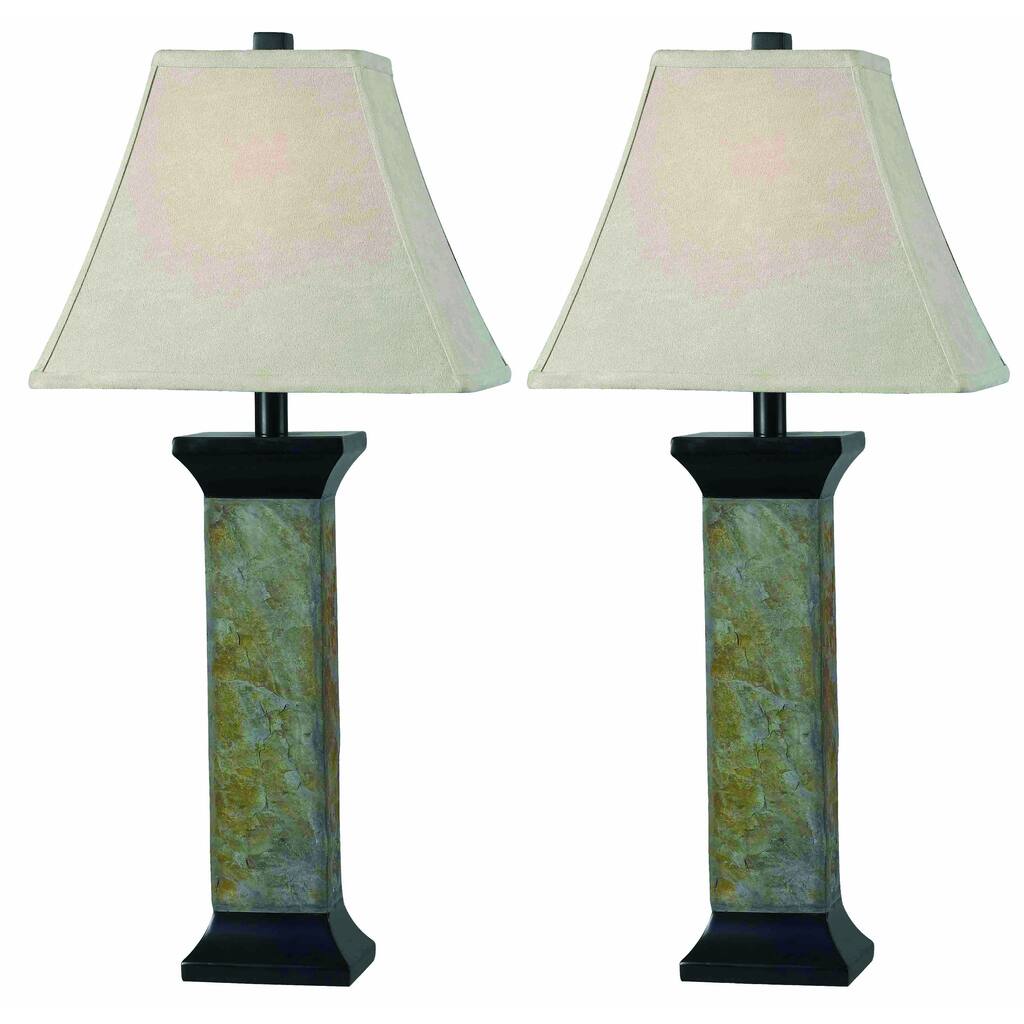 Holtz Natural Slate Finish Table Lamps (Set of 2)