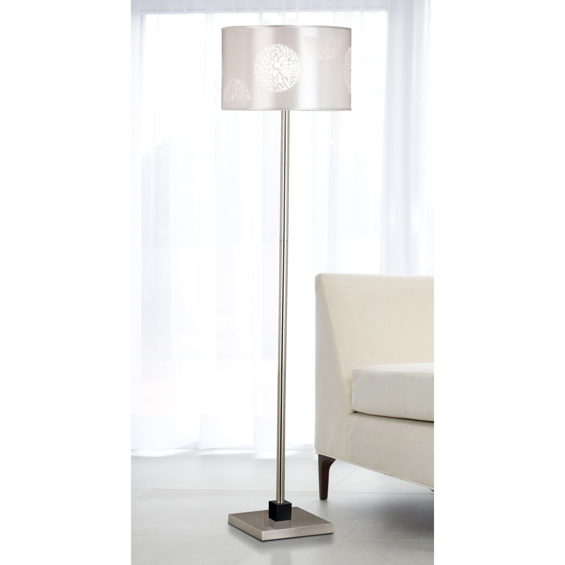 Hyde Lace Accented Drum Shade Floor Lamp