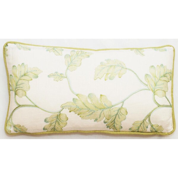 Corona Decor Embroidered Leaves 17 x 11-inch Throw Pillows