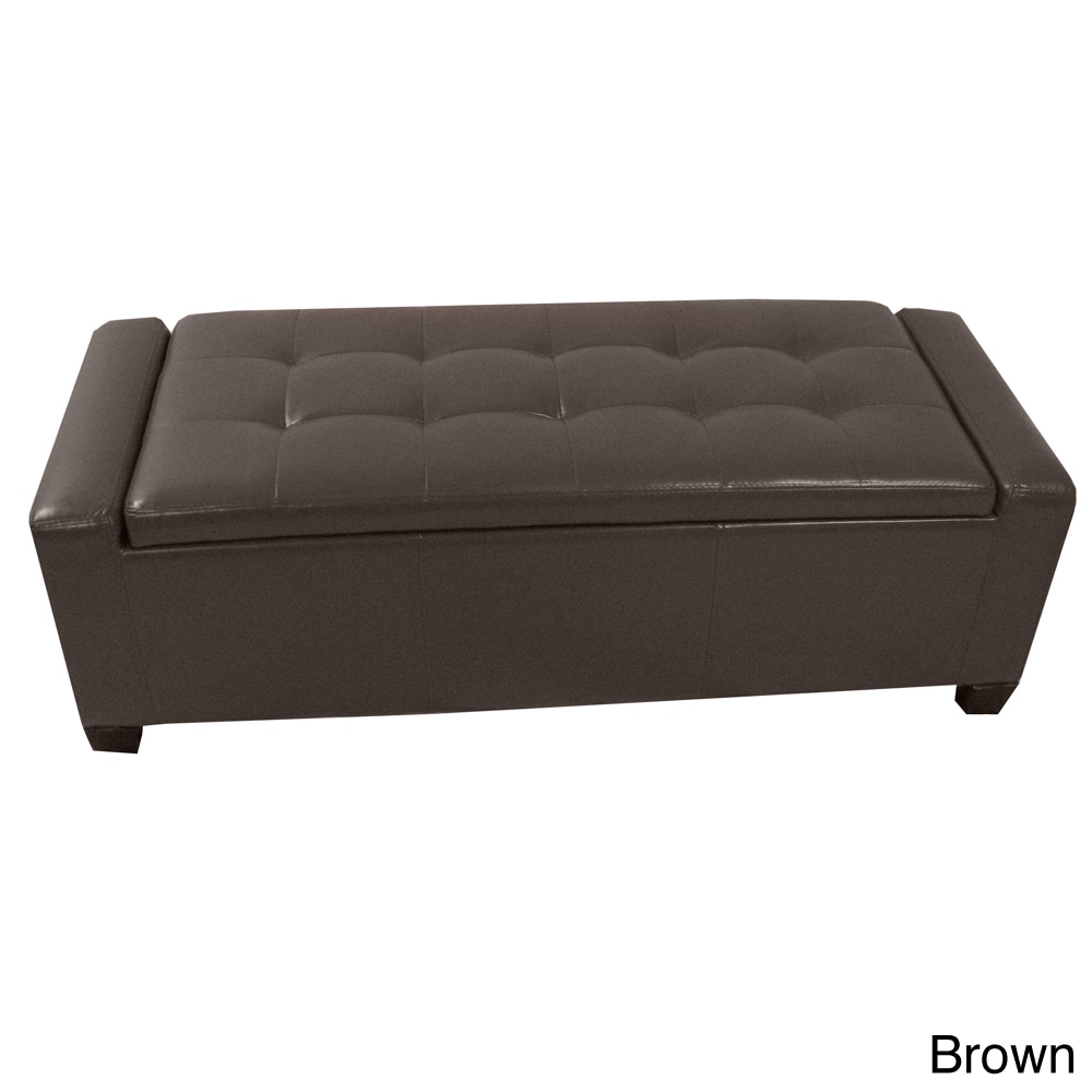 Contemporary Leatherette Storage Ottoman Bench