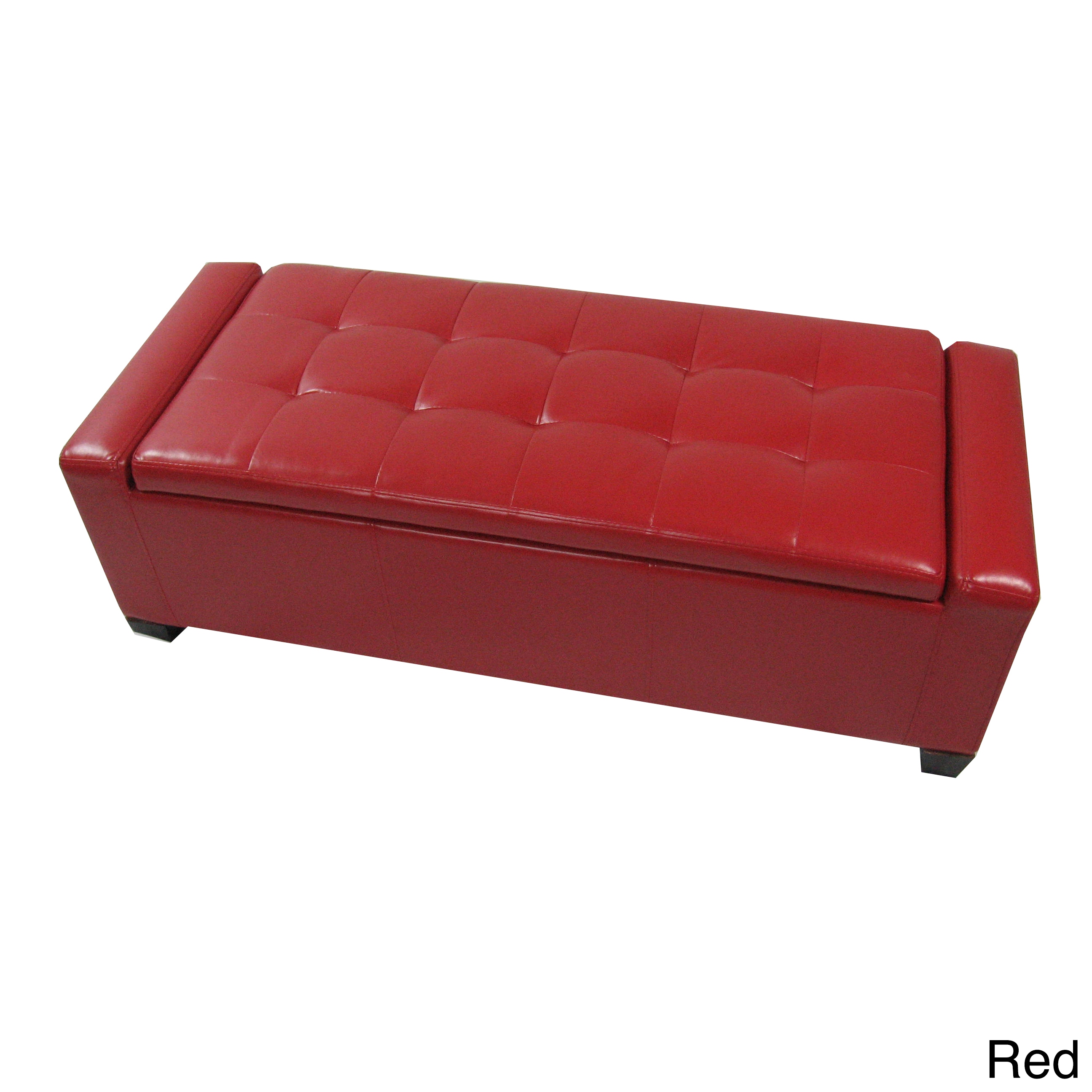 Contemporary Leatherette Storage Ottoman Bench