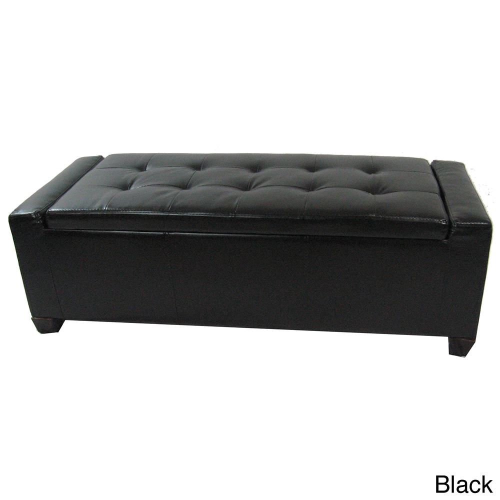 Contemporary Leatherette Storage Ottoman Bench