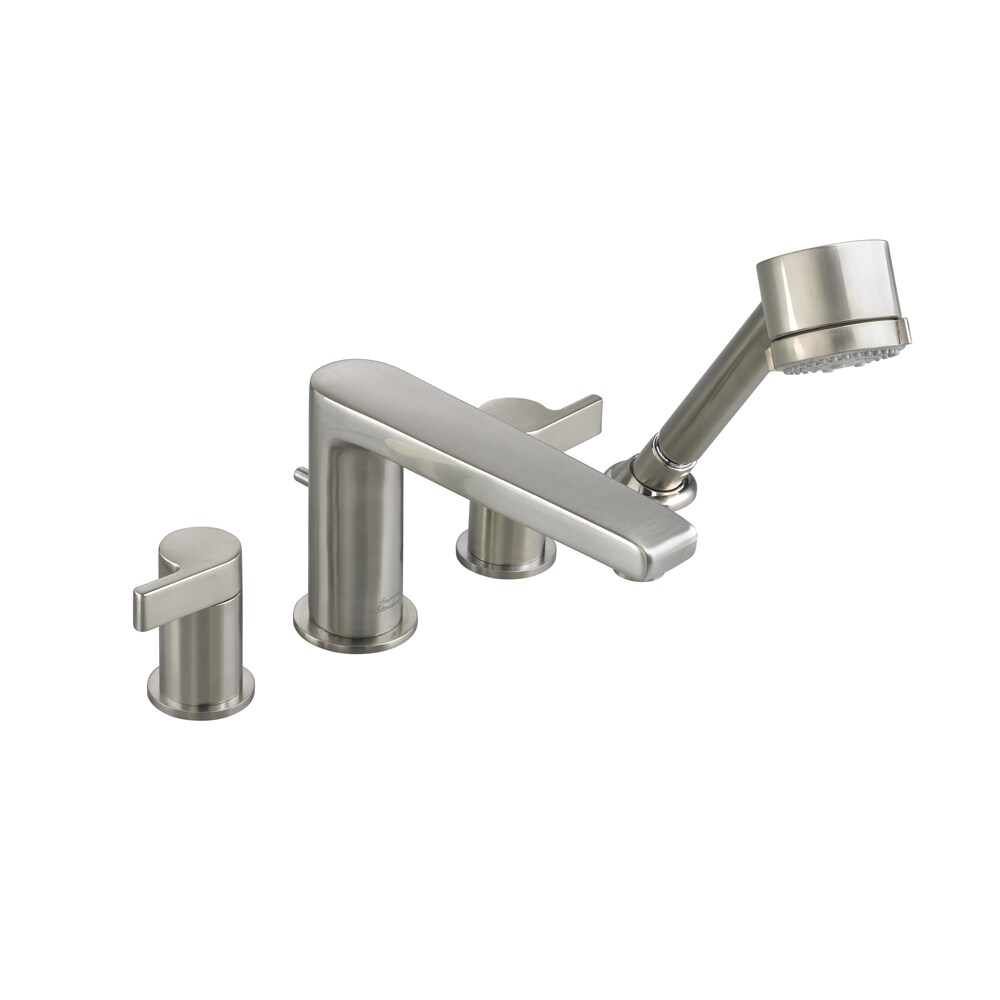 American Standard Studio Deck mount Roman Tub Double handle Satin Nickel Bathroom Faucet With Personal Shower
