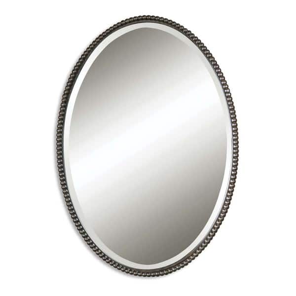 slide 1 of 1, Uttermost Sherise Bronze Oval Mirror - 22x32x1.75