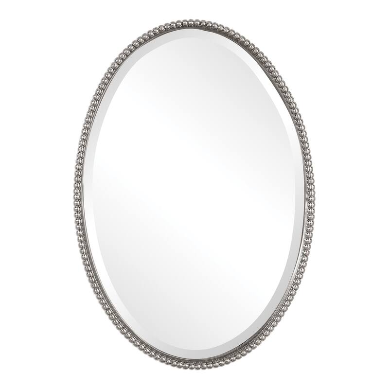Uttermost Sherise Brushed Nickel Oval Mirror - Brushed Nickel - 22x32x1.75