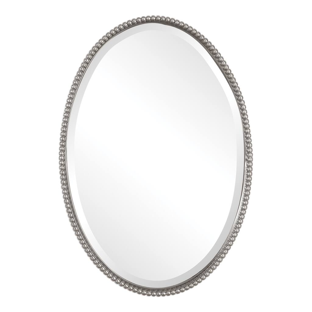 Uttermost Sherise Brushed Nickel Oval Mirror - Brushed Nickel - 22x32x1.75