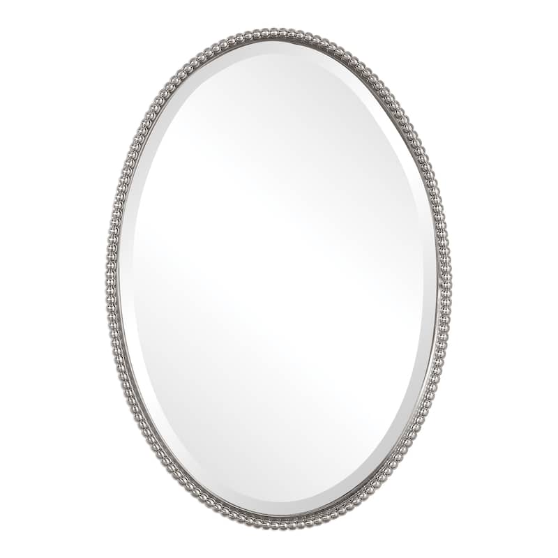 Uttermost Sherise Brushed Nickel Oval Mirror - Brushed Nickel - 22x32x1.75