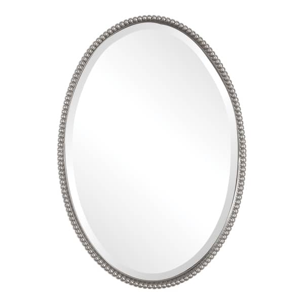 slide 2 of 5, Uttermost Sherise Brushed Nickel Oval Mirror - Brushed Nickel - 22x32x1.75