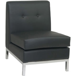 Wall Street Faux Leather Armless Chair