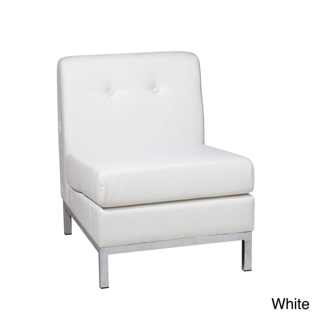 Wall Street Faux Leather Armless Chair