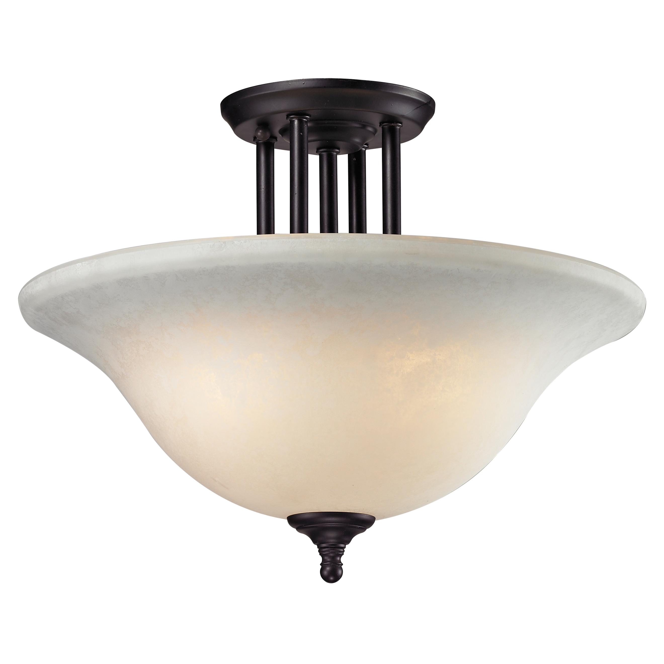 Athena Bronze Three light 60 watt Semi flush Mount