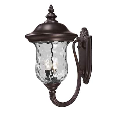 Armstrong Rubbed Bronze 3-light Outdoor Wall Fixture