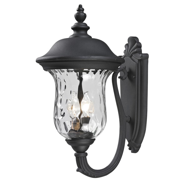 Armstrong Black 2 light Outdoor Wall Fixture Z Lite Wall Lighting