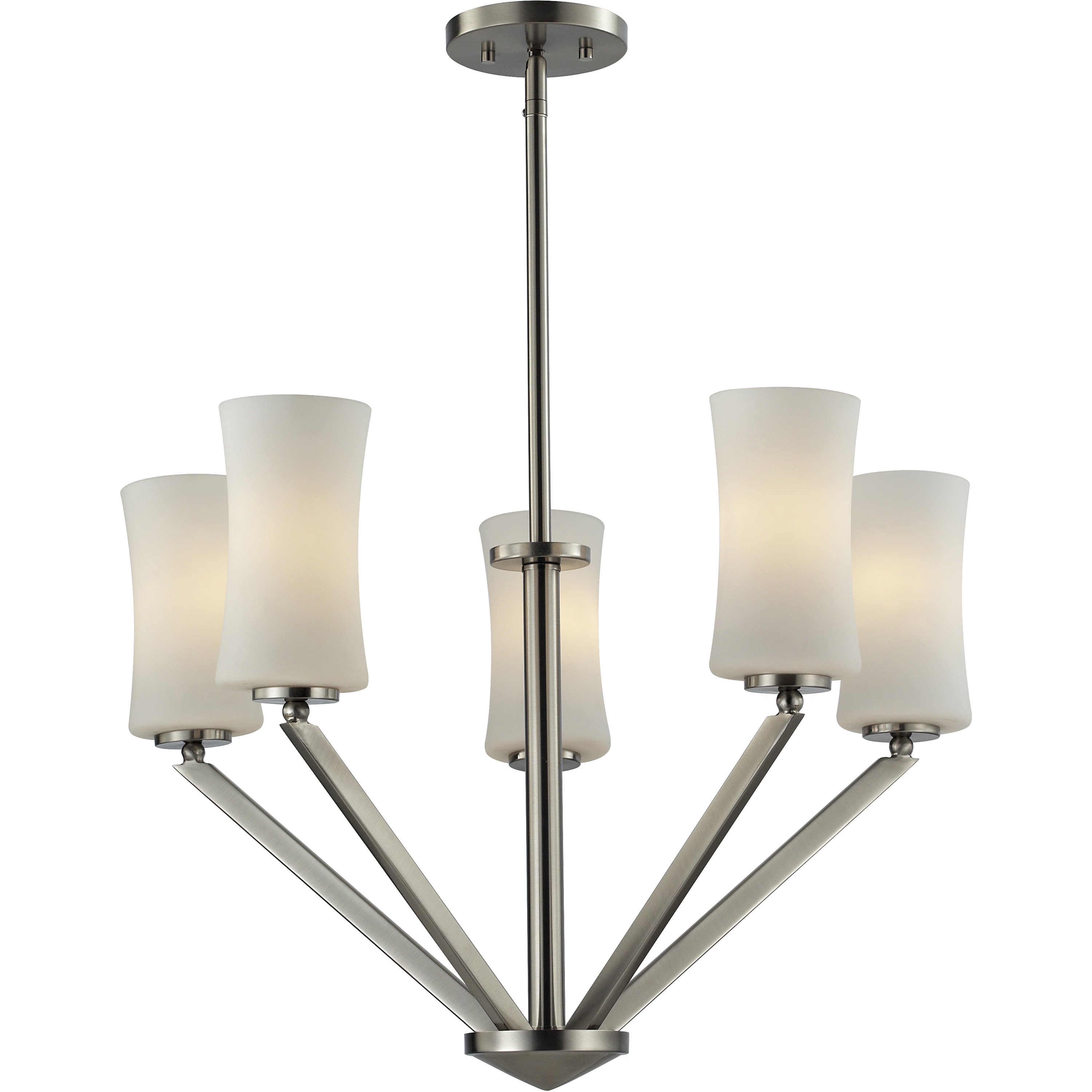 Elite Brushed Nickel Five light Chandelier