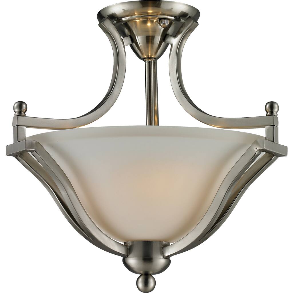 Lagoon Brushed Nickel Two-Light Flush Light - Brushed Nickel