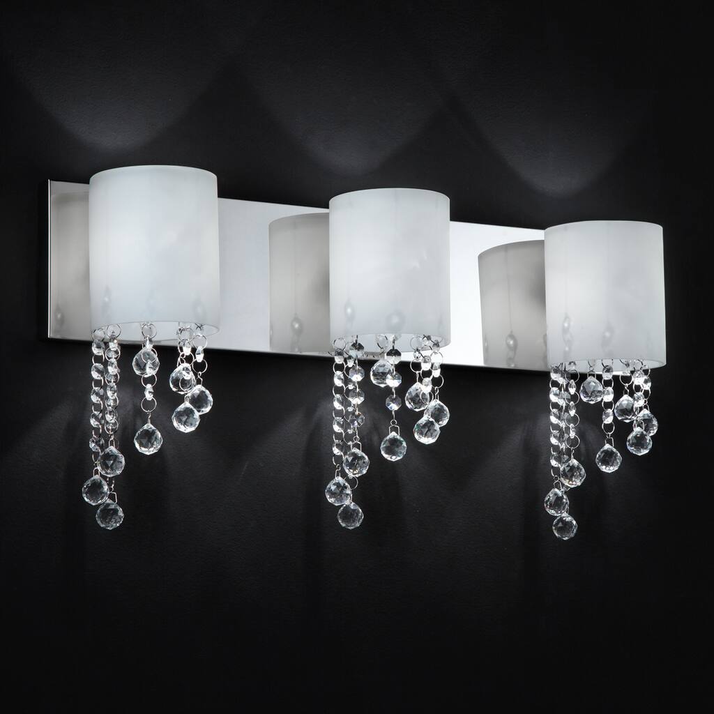 Jewel Chrome 3-light Vanity Fixture