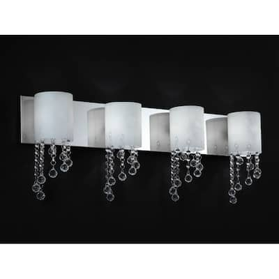 Jewel Chrome Four-Light Vanity Fixture