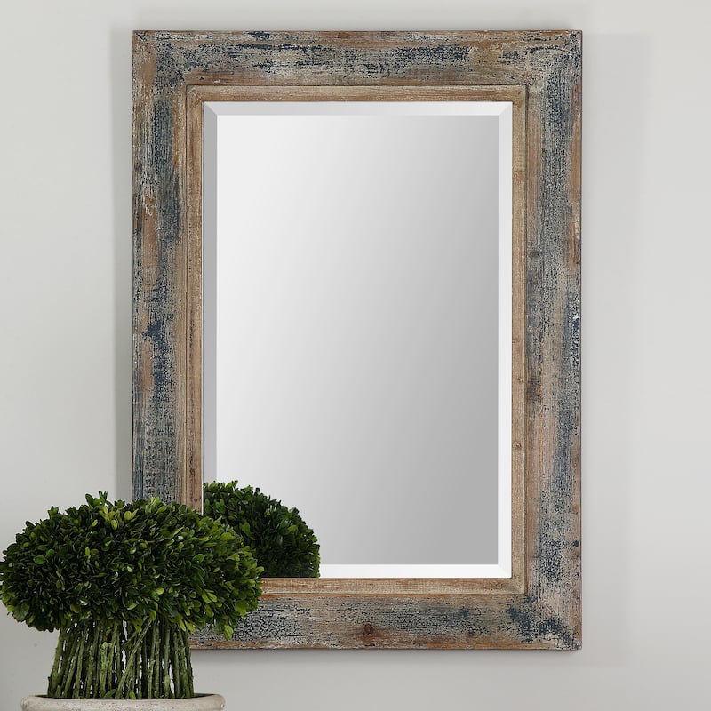 Uttermost Bozeman Distressed Blue Mirror